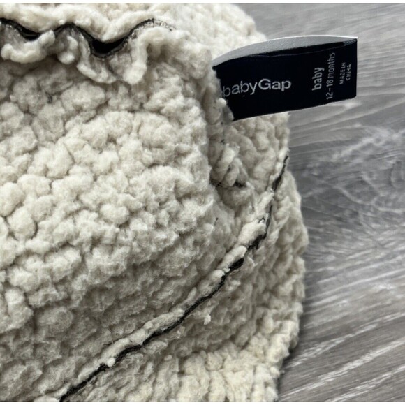 Baby Gap Hat Infant 12 18 Month Trapper Ear Flap Dad Cap Brown Faux Suede Fleece - Picture 5 of 5